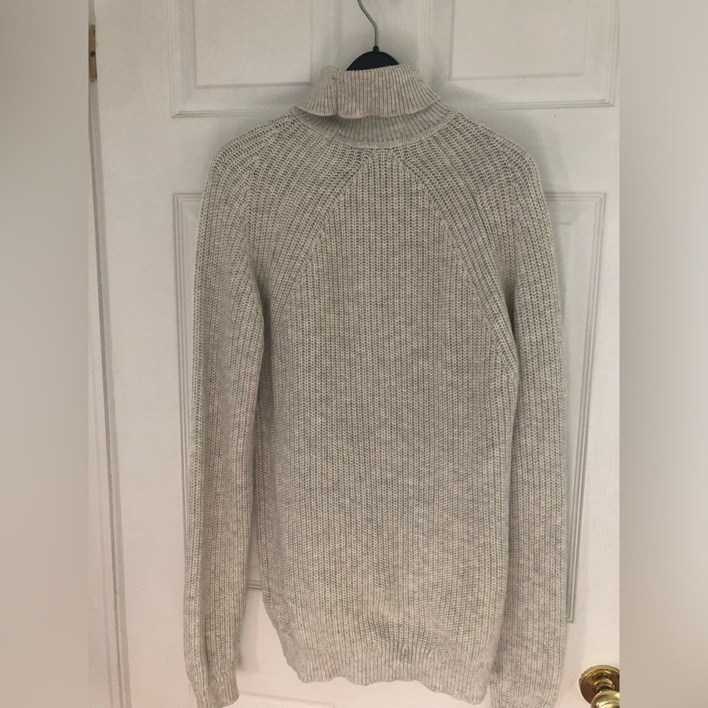 RW&CO. Oatmeal Waffle Knit Long Turtleneck Sweater